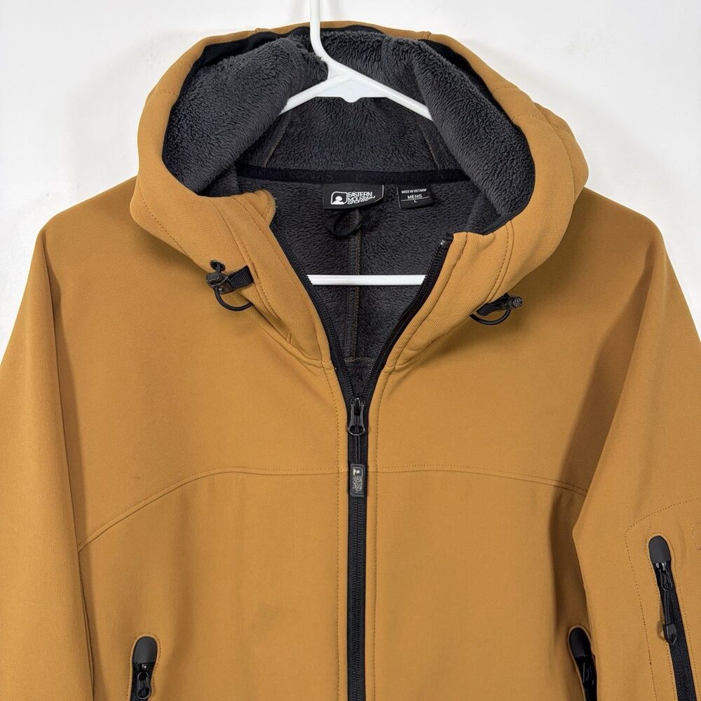 Eastern Mountain Sports Full Zip Fleece Lined Hooded Jacket Mens Large Brown - Picture 2 of 15